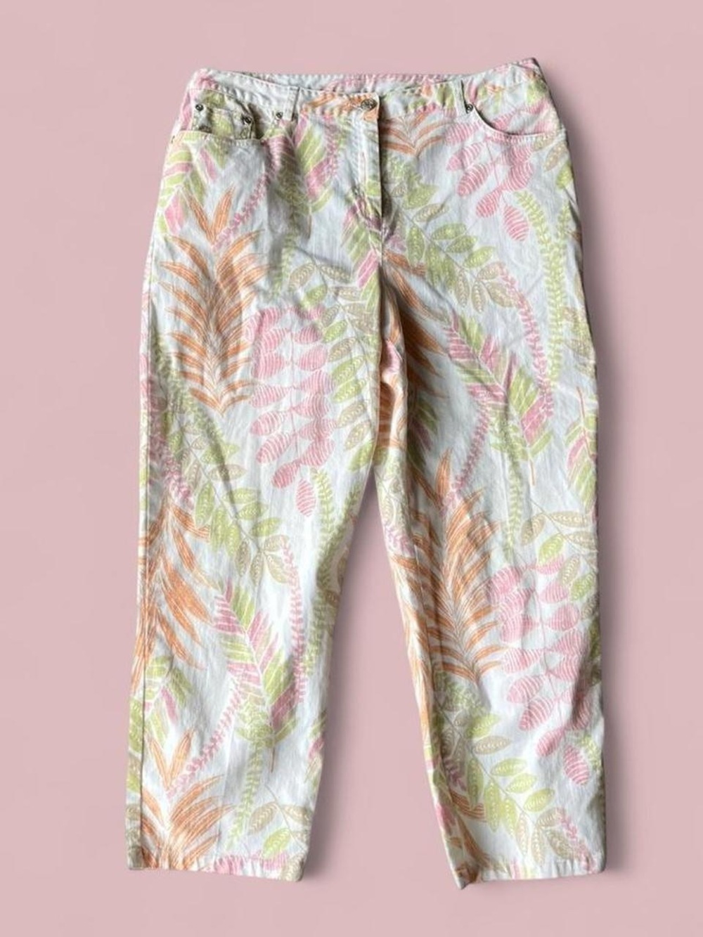 Y2K Capri Pants Ruby Rd. multicoloured tropical floral Size 8